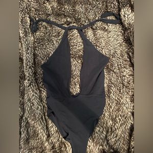 Black low neck body suit from zara